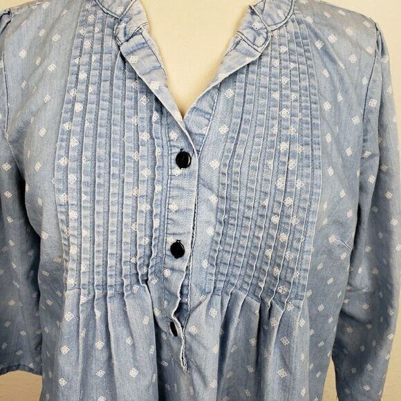 Reborn patterned chambray empire waist tunic - Picture 4 of 8